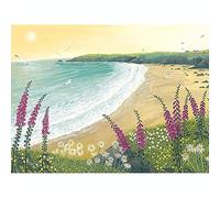Pyramid International Art Group WDC99483 The Dawn Over Foxglove Bay 60 x 80cm Canvas Print, Multi-Colour