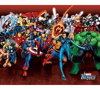 Pyramid International" Attack Marvel Heroes Mini Poster, Plastic/Glass, Multi-Colour, 40 x 50 x 1.3 cm