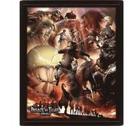 Pyramid International Attack On Titan Poster (Season 3 Design) Lenticular 3D Wall Art and Posters in Black Picture Frame 25cm x 20cm x 1.5cm - Official Merchandise