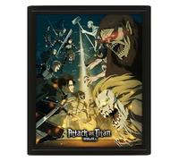 Pyramid International Attack On Titan Poster (Season 4 Design) Lenticular 3D Wall Art and Posters in Black Picture Frame 25cm x 20cm x 1.5cm - Official Merchandise