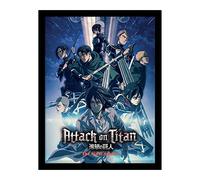 Pyramid International Attack on Titan Poster with Border and Black Frame (Strike Team Design) 30cm x 40cm Frame and Wall Art - Official Merchandise