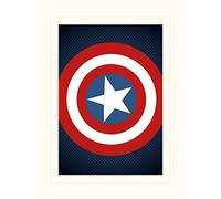 Pyramid International Avengers Assemble (Captain America Shield) -Mounted Print Memorabilia 30 x 40cm, Paper, Multi-Colour, 30 x 40 x 1.3 cm