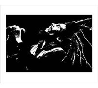 Pyramid International "B and W Bob Marley Art Print, Multi-Colour, 40 x 50 x 1.3 cm