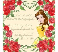 Pyramid International "Beauty and the Beast Roses Canvas Print, Multi-Colour, 40 x 40 x 1.3 cm