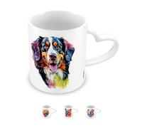 Pyramid International, Bernese Mountain Mug, Coffee and Hot Chocolate Ceramic Mug, Heart Shaped Handle, Paint Love My Dog Collection, 11oz / 315ml, One Size, White