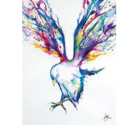 Pyramid International "Bird Marc Allante Canvas Print, Multi-Colour, 60 x 80 x 1.3 cm