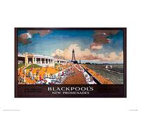 Pyramid International Blackpool 1" Mounted Print Memorabilia, Multi-Colour, 30 x 40 x 1.3 cm