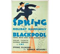 Pyramid International Blackpool 4" Mounted Print Memorabilia, Multi-Colour, 30 x 40 x 1.3 cm