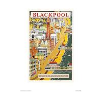 Pyramid International Blackpool 6" Mounted Print Memorabilia, Multi-Colour, 30 x 40 x 1.3 cm