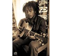 Pyramid International Bob Marley Acoustic Guitar Sepia Music Cool Wall Decor Art Print Poster 60x90