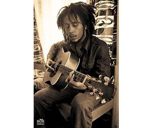 Pyramid International Bob Marley Acoustic Guitar Sepia Music Cool Wall Decor Art Print Poster 60x90