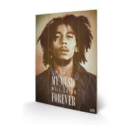 Pyramid International Bob Marley Music Forever Wood Print, Multi-Colour, 40 x 59 cm