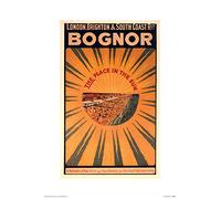 Pyramid International Bognor Mounted Print Memorabilia, Multi-Colour, 30 x 40 x 1.3 cm