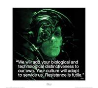 Pyramid International Borg iQuote Star Trek Art Print, Paper, Multi-Colour, 40 x 40 x 1.3 cm