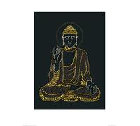 Pyramid International Buddha Citography Art Print, Paper, Multi-Colour, 60 x 80 x 1.3 cm