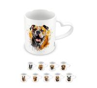 Pyramid International, Bulldog Mug, Coffee and Hot Chocolate Ceramic Mug, Heart Shaped Handle, Love My Dog Collection, 11oz / 315ml, One Size, White