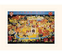 Pyramid International Cambridge Crests Mounted Print Memorabilia, Multi-Colour, 30 x 40 x 1.3 cm