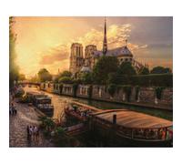 Pyramid International Cathedrale Notre-Dame De Paris Canvas Print Green/yellow (50Cm X 40Cm)