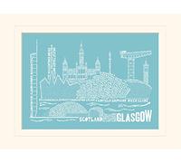 Pyramid International Citography (Glasgow) Mounted Print Memorabilia, Paper, Multi-Colour, 30 x 40 x 1.3 cm