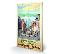 Pyramid International Cornwall 1 Wood Print, Multi-Colour, 45 x 76 x 1.3 cm