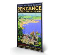 Pyramid International Cornwall 14 Wood Print, Multi-Colour, 45 x 76 x 1.3 cm