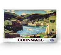 Pyramid International Cornwall 3 Wood Print, Multi-Colour, 45 x 76 x 1.3 cm