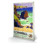 Pyramid International Cornwall 5 Wood Print, Multi-Colour, 45 x 76 x 1.3 cm