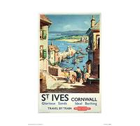 Pyramid International Cornwall 8" Mounted Print Memorabilia, Multi-Colour, 30 x 40 x 1.3 cm