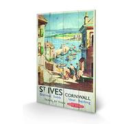 Pyramid International Cornwall 8 Wood Print, Multi-Colour, 40 x 59 cm