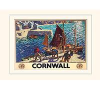 Pyramid International Cornwall 9" Mounted Print Memorabilia, Multi-Colour, 30 x 40 x 1.3 cm