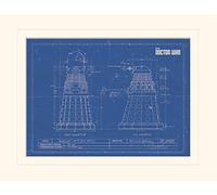 Pyramid International Dalek Blueprint Doctor Who Memorabilia, Paper, Multi-Colour, 30 x 40 x 1.3 cm