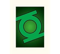 Pyramid International DC Comics Green Lantern Symbol Mounted Print Memorabilia, Multi-Colour, 30 x 40 x 1.3 cm