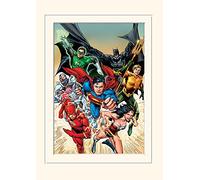 Pyramid International DC Comics Justice League Heroic Mounted Print Memorabilia, Multi-Colour, 30 x 40 x 1.3 cm