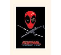 Pyramid International Deadpool Eye Patch Mounted Print Memorabilia, Multi-Colour, 30 x 40 x 1.3 cm
