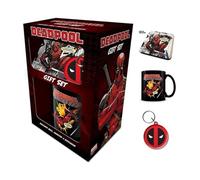 Pyramid International Deadpool (MERC Goals) Gift Set, 11oz/315ml Mug with Coaster and Keychain, Marvel Comics Merchandise, Fun Collectible Drinkware Gift for Fans, One Size