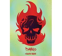 Pyramid International "Diablo Skull Suicide Squad Canvas Print, Multi-Colour, 60 x 80 x 1.3 cm