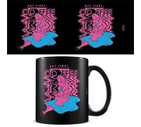 Pyramid International Disney Alice in Wonderland Mug in Presentation Gift Box (But First, Coffee Design) 11oz Ceramic Black Mug - Official Merchandise, Black,blue