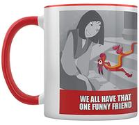 Pyramid International Disney Mulan Mug (Funny Friend Design) 11oz Ceramic White Mug, Bright Red Inside, Bright Red Handle - Official Merchandise