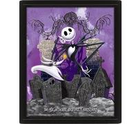 Pyramid International Disney The Nightmare Before Christmas Poster in 3D (Jack Skellington Graveyard Design) Lenticular Poster in Box Frame 25cm x 20cm x 1.5cm - Official Merchandise