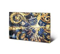 Pyramid International Doctor Who Exploding Tardis Wood Print, Multi-Colour, 40 x 59 cm
