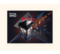 Pyramid International Doctor Who TARDIS Geometric Mounted Print Memorabilia, Multi-Colour, 30 x 40 x 1.3 cm