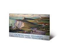 Pyramid International Downland Rambles Wooden Wall Art, multicoloured, 45 x 76 cm