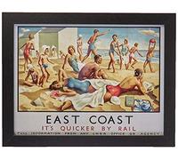 Pyramid International East Coast (Beach) Framed Print Memorabilia, Multi-Colour, 30 x 40 x 1.3 cm