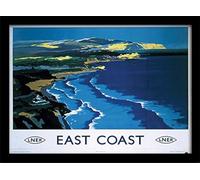 Pyramid International "East Coast Framed Print Memorabilia, Multi-Colour, 30 x 40 cm