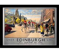 Pyramid International Edinburgh (1)" Framed Print Memorabilia, Multi-Colour, 30 x 40 x 1.3 cm