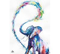 Pyramid International "Elephant Marc Allante Canvas Print, Multi-Colour, 60 x 80 x 1.3 cm