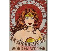 Pyramid International "En L'Honneur Wonder Woman Canvas Print, Multi-Colour, 60 x 80 x 1.3 cm