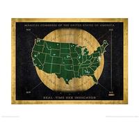 Pyramid International Fantastic Beasts (Hex Indicator Map) -Art Print 40 x 50cm, Paper, Multicoloured, 40 x 50 x 1.3 cm