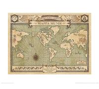 Pyramid International Fantastic Beasts (Mappa Mundi) -Art Print 40 x 50cm, Paper, Multi-Colour, 45 x 76 x 1.3 cm