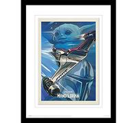 Pyramid International FP13687P-PL Star Wars 3D Poster in Box Frame,The Mandalorian Grogu N-1 Starfighter Design, 30cm Width, 40cm Length